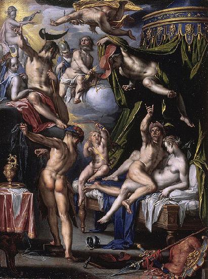 Joachim Wtewael Mars and Venus Surprised by Vulcan oil painting picture